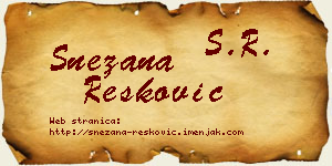 Snežana Resković vizit kartica